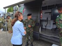 Ministra veio ver a capacidade da Unidade de Apoio Militar de Emergência que está preparada para lidar com catástrofes (c/áudio e fotos)