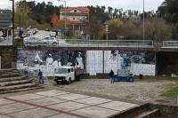 Mural artístico instalado no Jardim da Fonte da Boneca