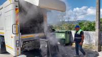 Ler notícia: Município iniciou lavagem e desinfeção de contentores de resíduos sólidos urbanos