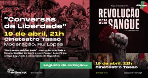 Ler notícia: Cineteatro Tasso acolhe “Conversas da Liberdade” e exibe “Revolução (Sem) Sangue” 