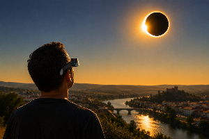 Ler notícia: Portugal testemunha hoje pela primeira vez desde 1912 um eclipse total do Sol