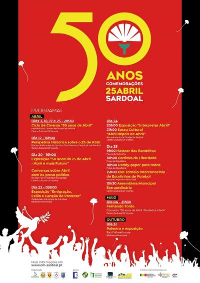 Cartaz comemorações dos 50 anos do 25 de Abril