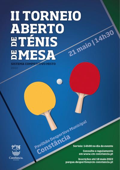 Cartaz Torneio de ténis de mesa