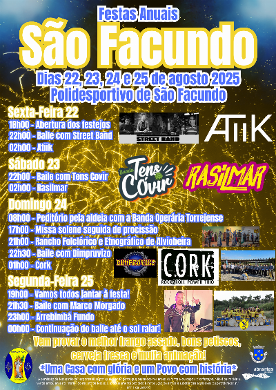 Cartaz Festas Anuais de São Facundo 2025