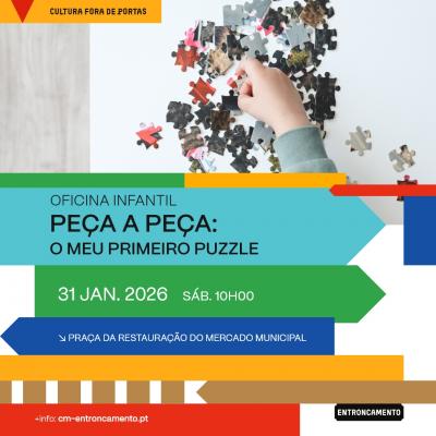 Cartaz Oficina Infantil «Peça a peça: O meu primeiro Puzzle»