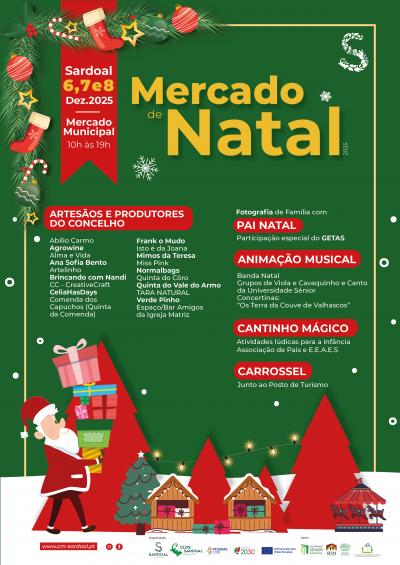 Cartaz Município de Sardoal promove  Mercado de Natal