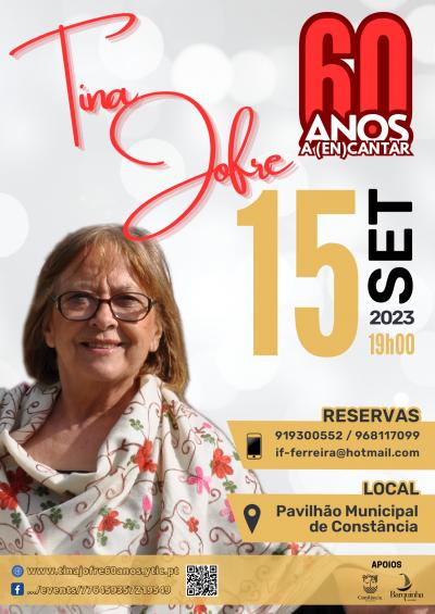 Cartaz TINA JOFRE - 60 anos a (en)Cantar 