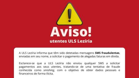 Alerta para envio de SMS fraudulentas em nome da instituição