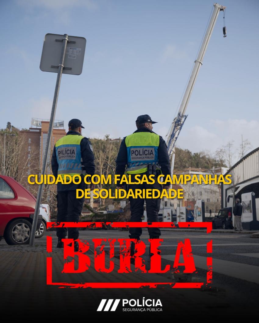 PSP alerta para falsas campanhas de solidariedade para ajudar vítimas