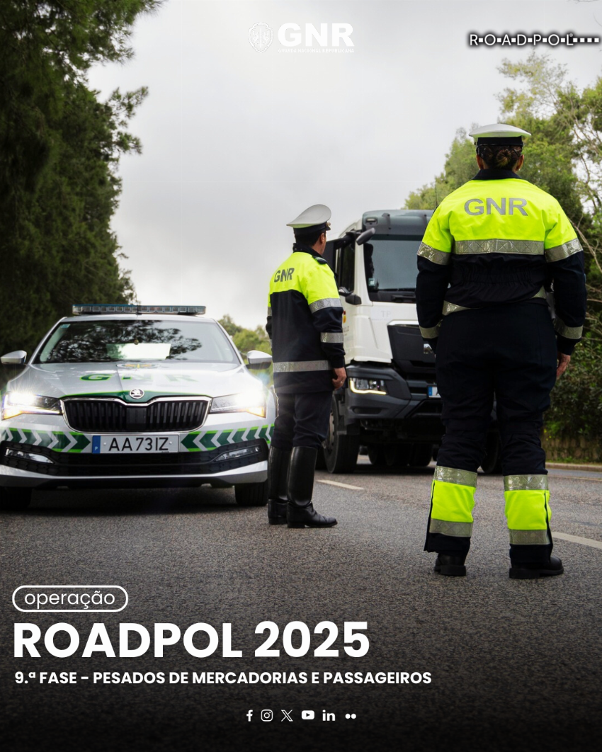 GNR fiscaliza pesados de mercadorias e passageiros entre hoje e domingo