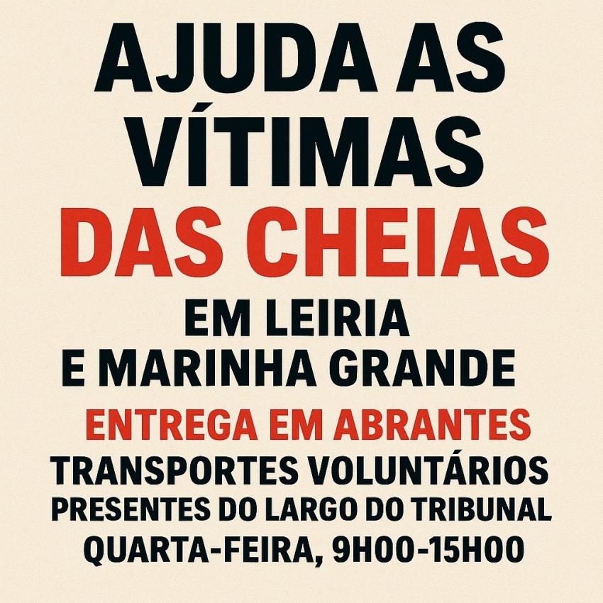 Campanha recolhe bens para ajudar Leiria e Marinha Grande