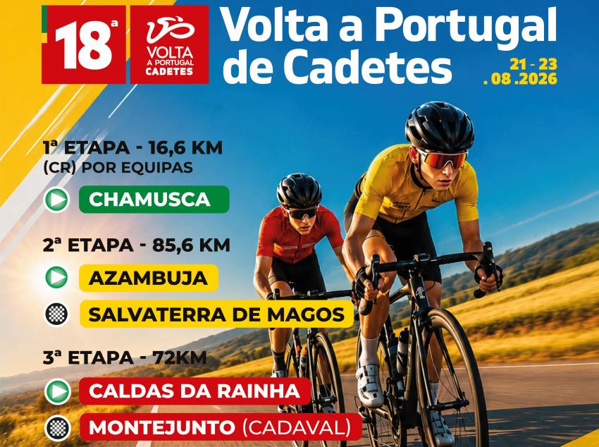 Arranque da 18.ª Volta a Portugal de Cadetes e da 5.ª Volta a Portugal Feminina Sub-19 é no Jardim do Coreto