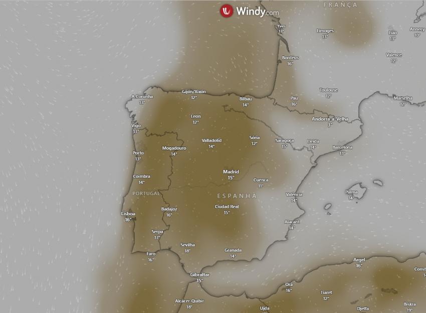 Portugal continua a ser afetado por poeiras do Sahara 
