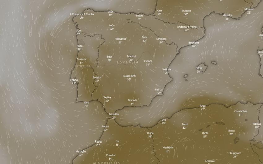 Nuvem de poeira do deserto atravessa Europa, revelam satélites Copérnico
