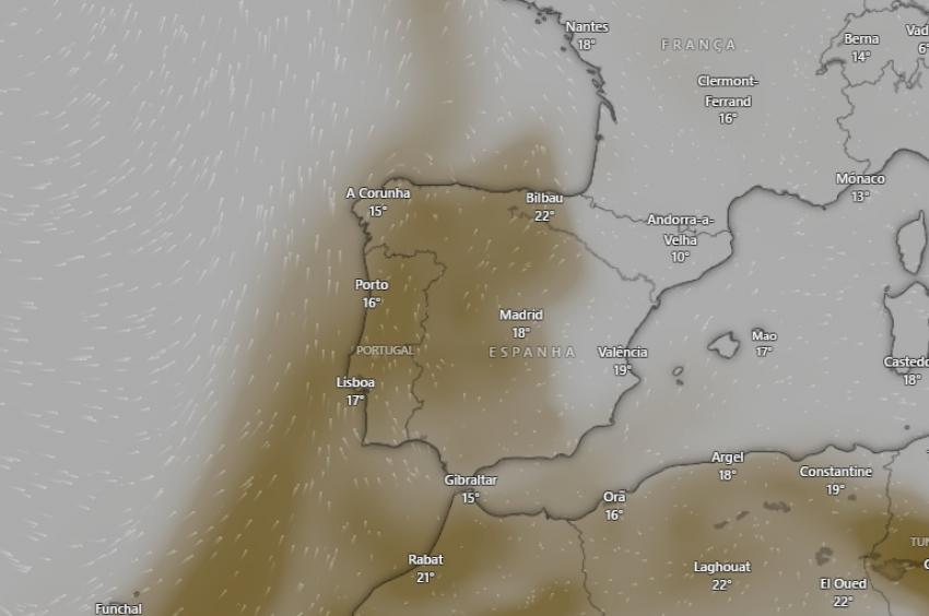 Poeiras do norte de África afetam território nacional