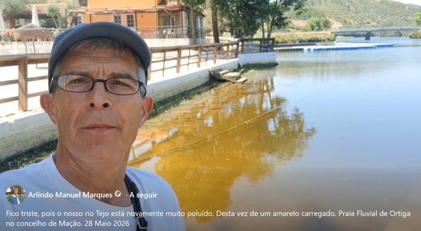 Movimento denuncia ressurgimento de poluição no Tejo e exige medidas urgentes