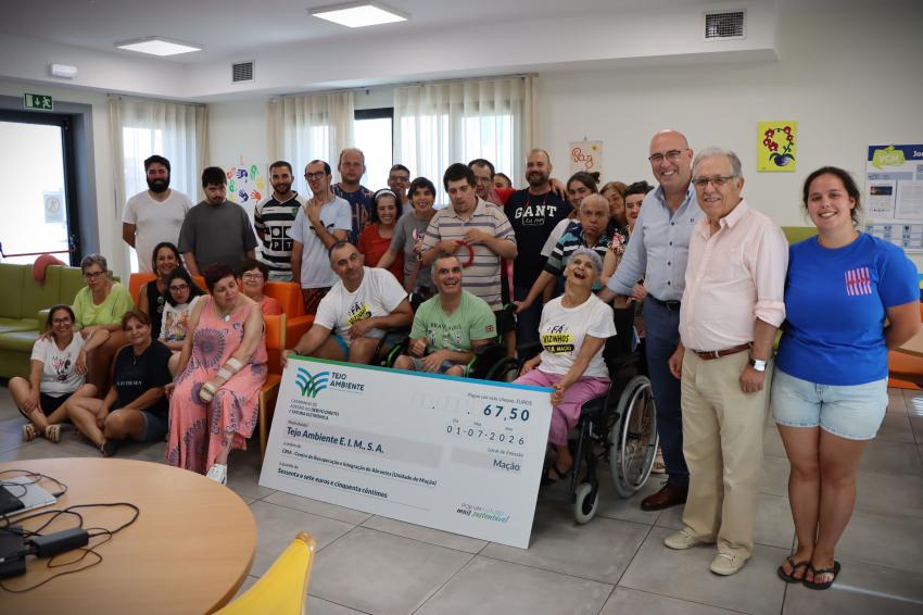 Tejo Ambiente entrega 527,50 euros a IPSS do concelho 
