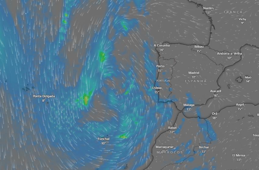 Depressão Therese terá mais impacto no Centro e Sul de Portugal continental
