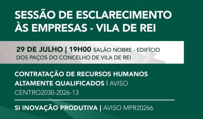 Sessão de Esclarecimento vai apresentar oportunidades de financiamento para empresas